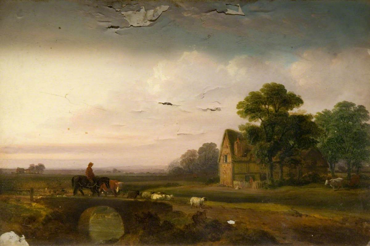 Landscape with Sheep and a Horseman