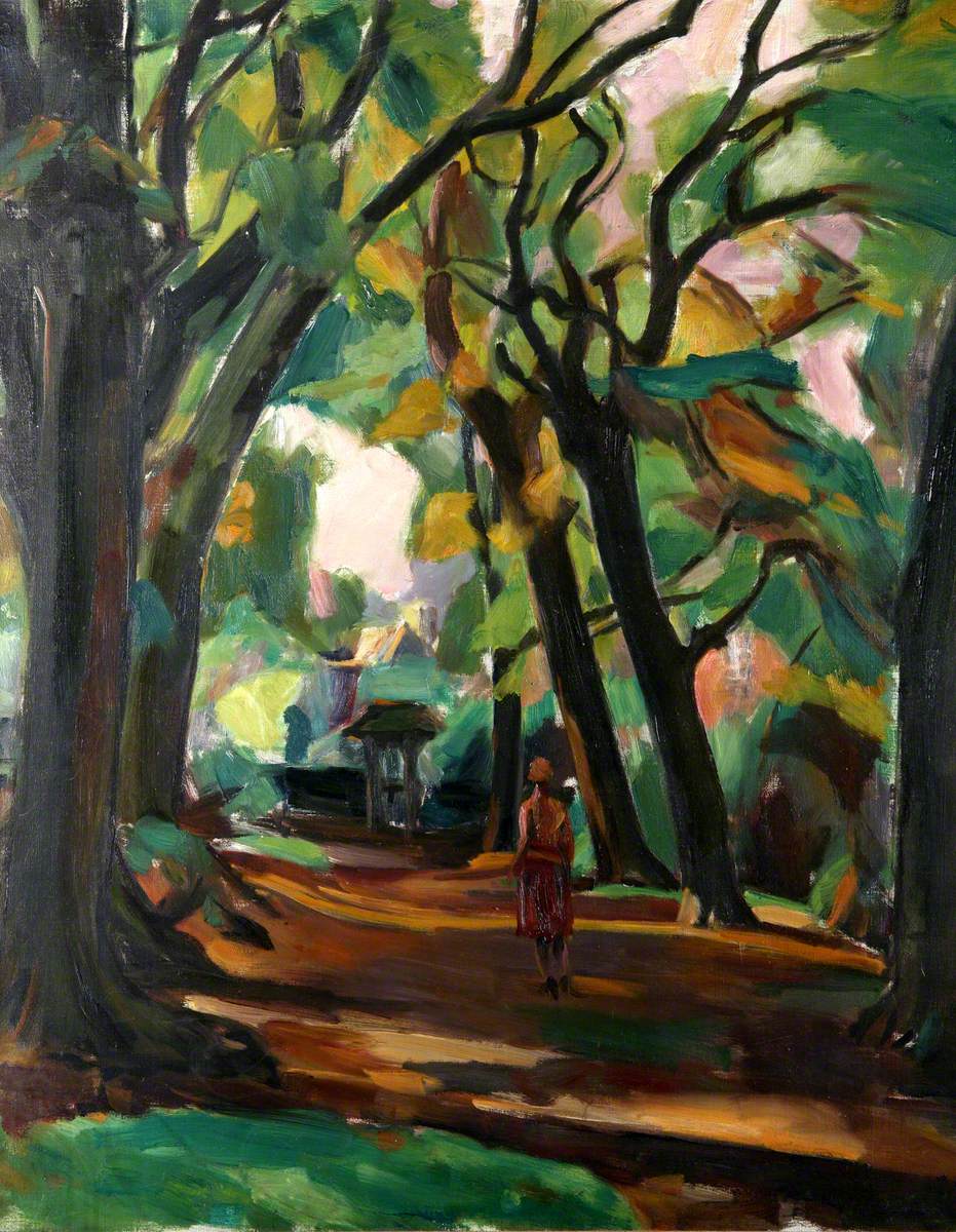Woman in an Arch of Trees