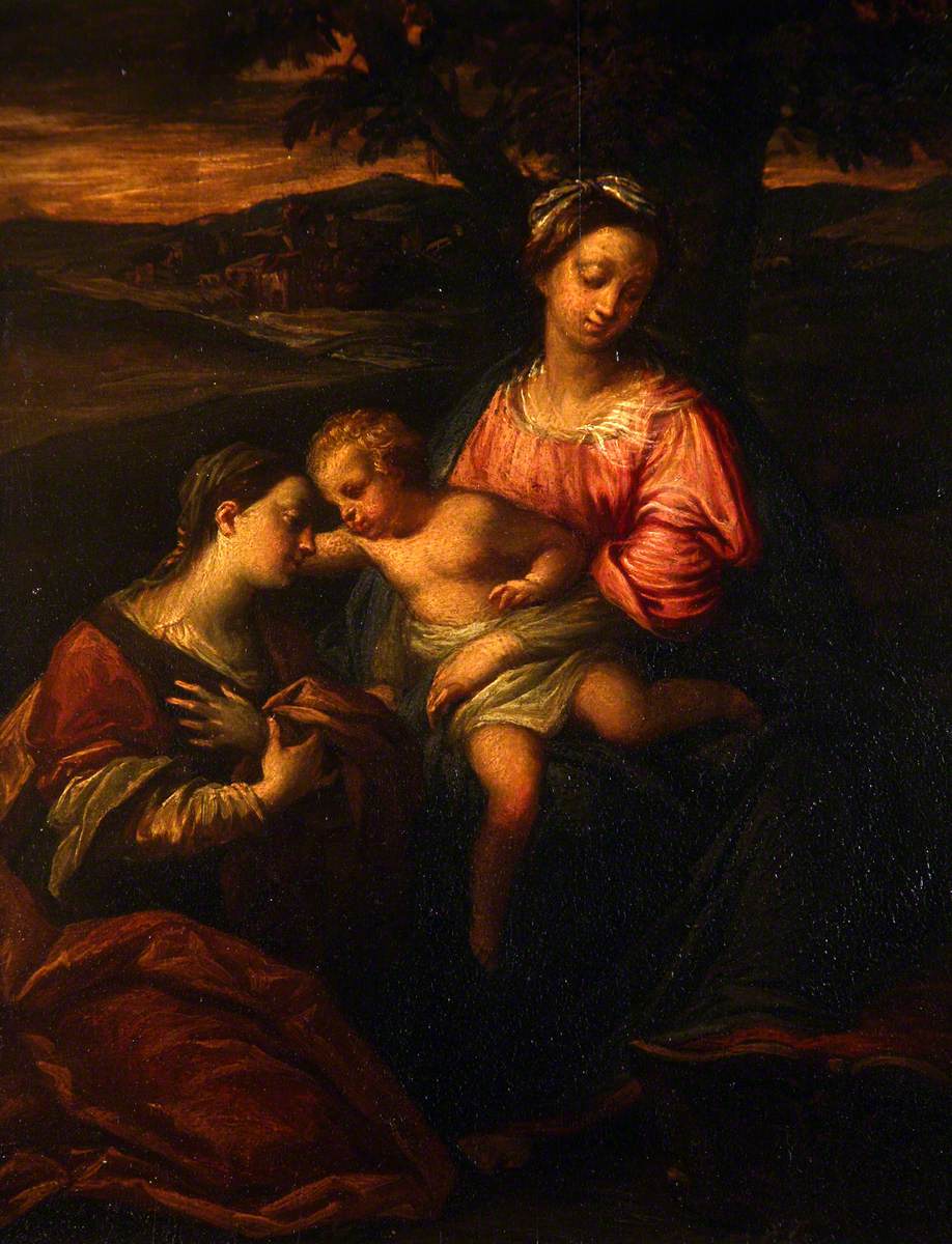 Virgin and Christ Child with a Female Saint (Catherine of Alexandria?)