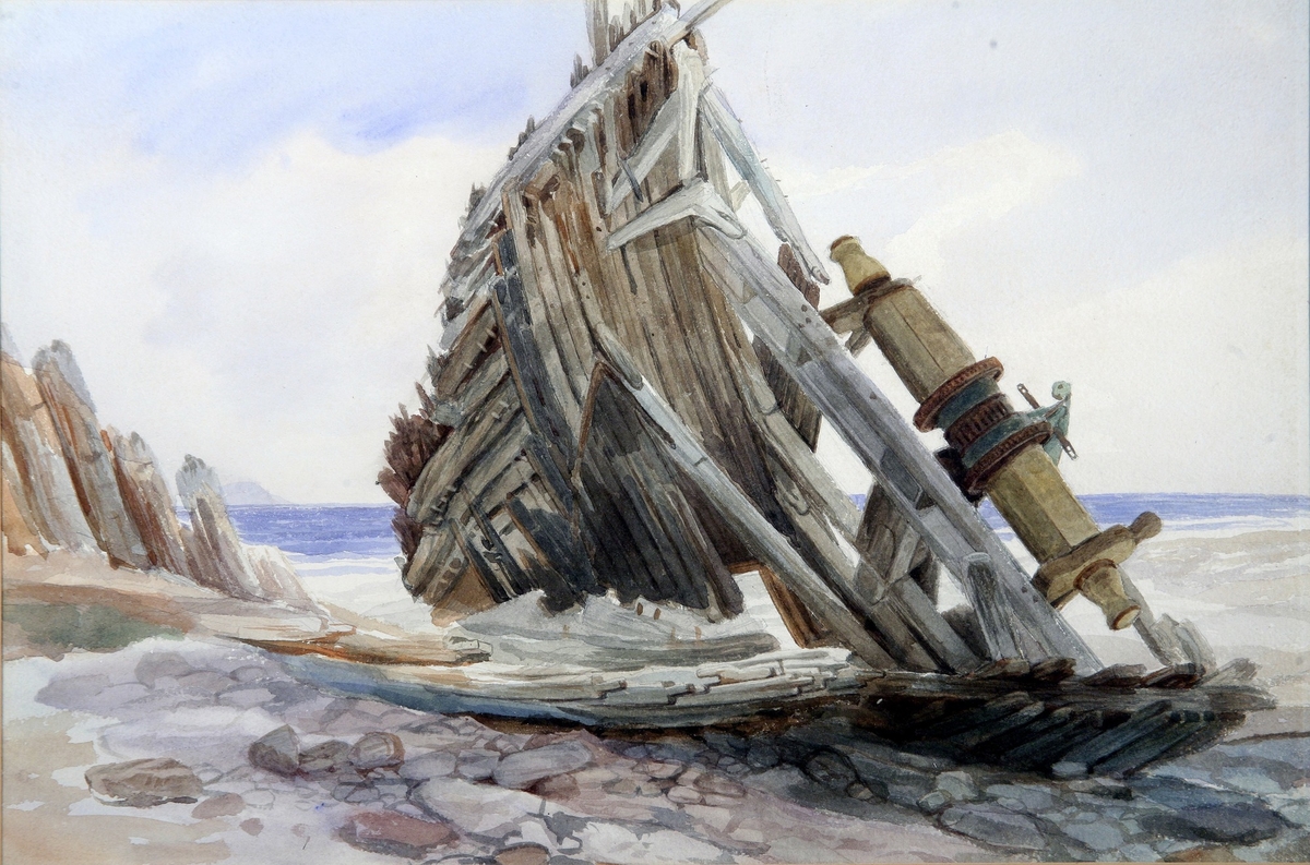 Wreck of the Norwegian Ship 'Mercur' at Slade