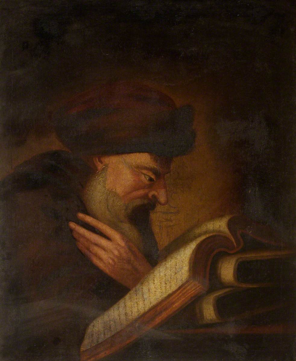 Bearded Man Reading a Book