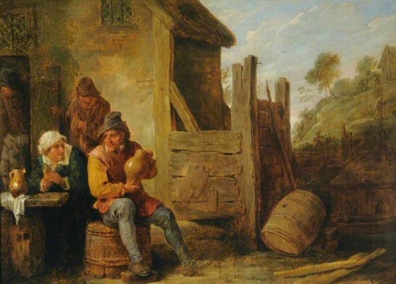 Exterior of an Inn: Peasants Drinking