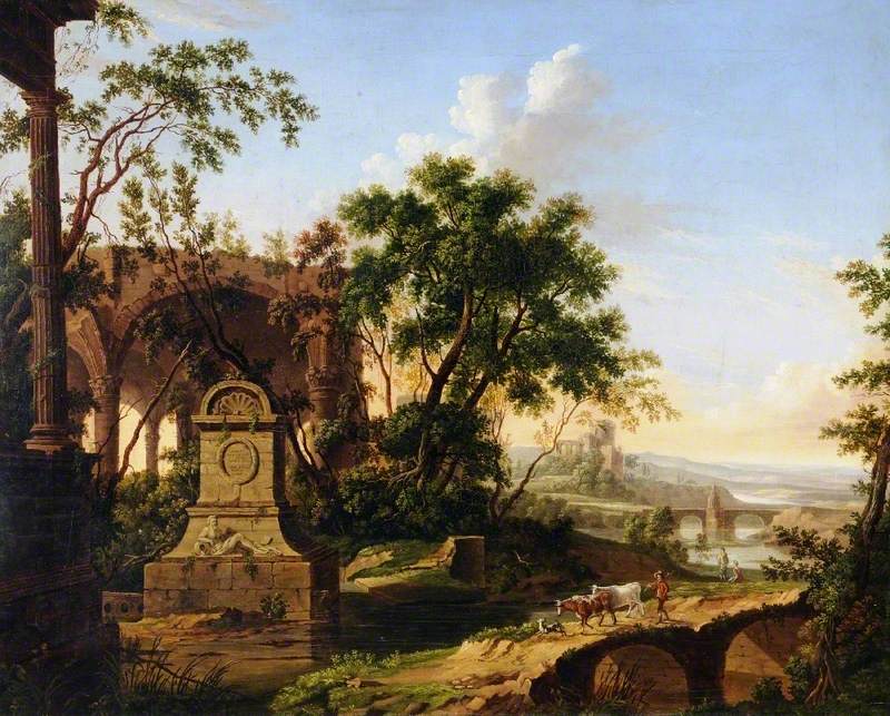 Italianate Landscape with Classical Ruins