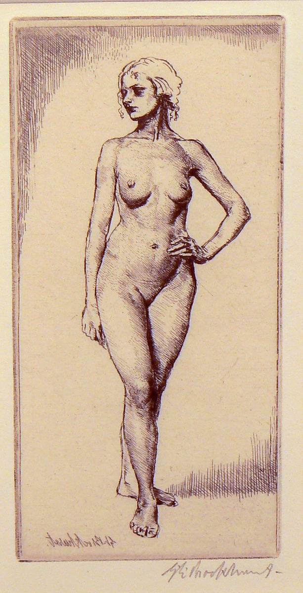 Standing female nude