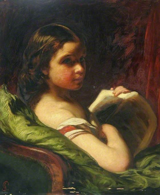 Portrait of a Young Girl Holding a Book
