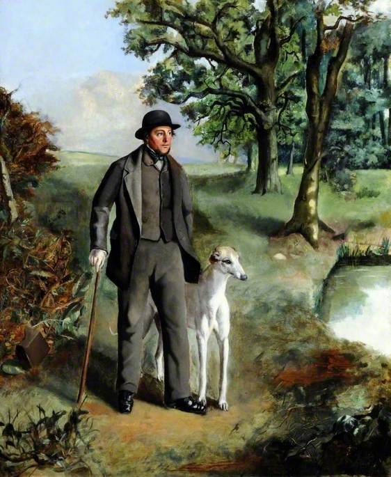 Portrait of a Gentleman and a Greyhound