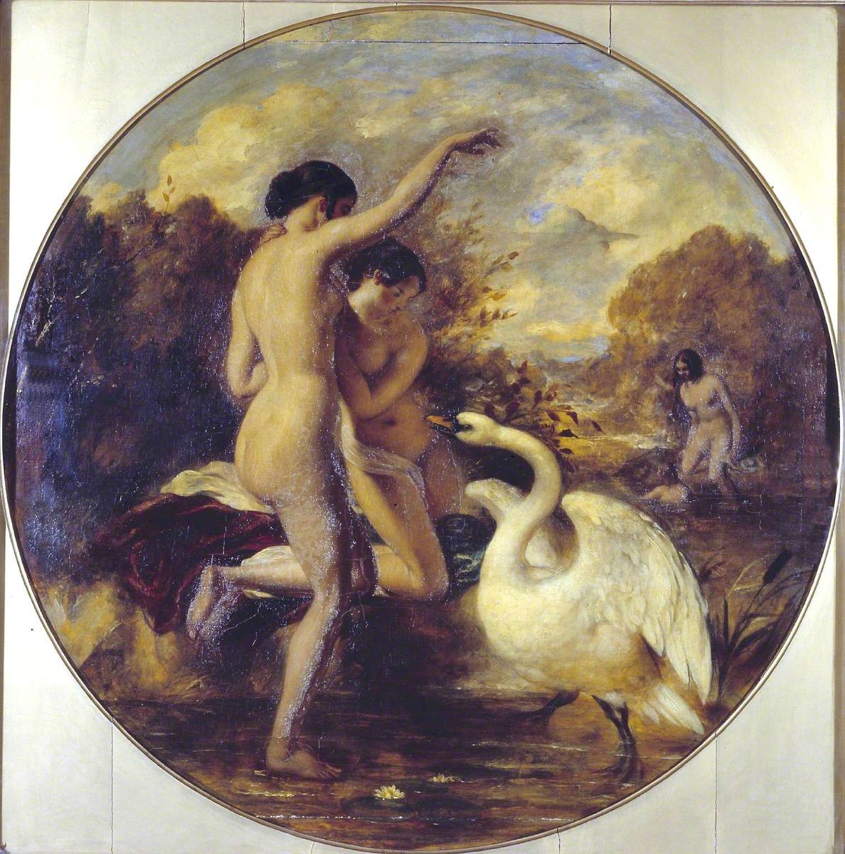 Female Bathers Surprised by a Swan. Verso: Terpsichore (?) with Putti