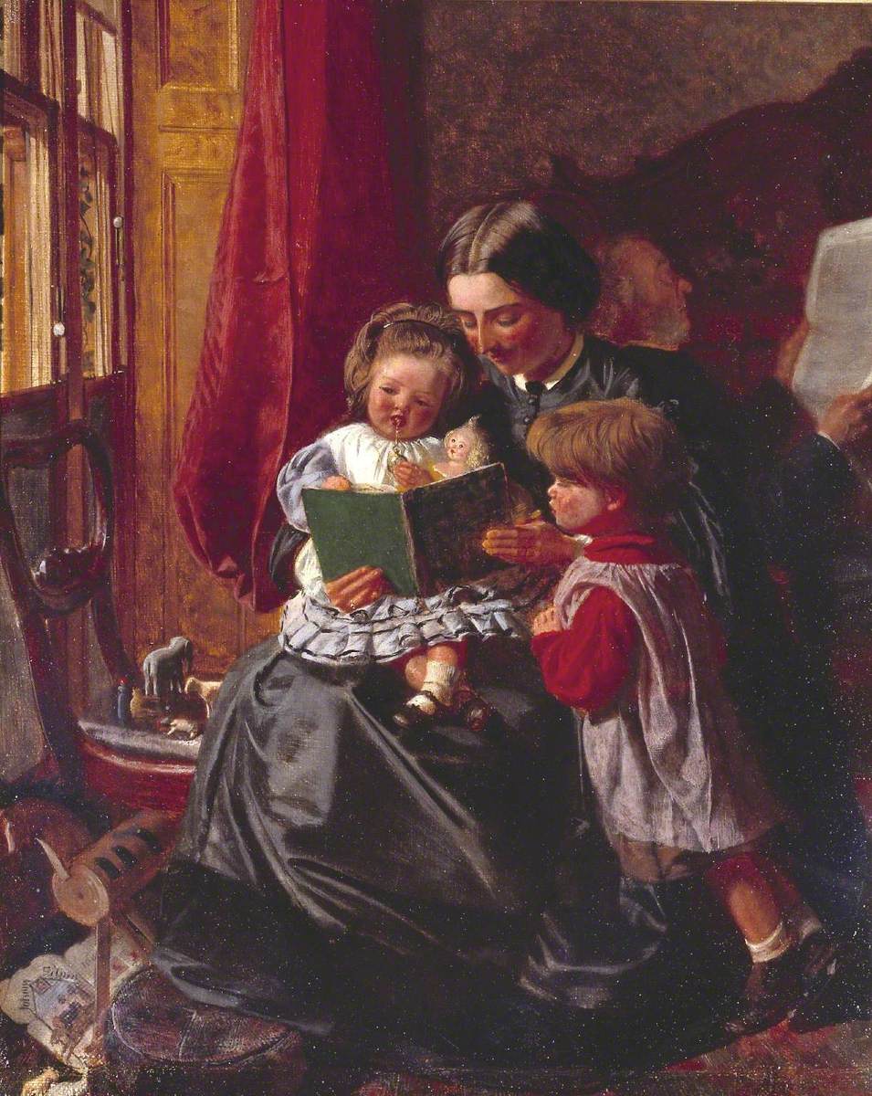 Mother and Children Reading