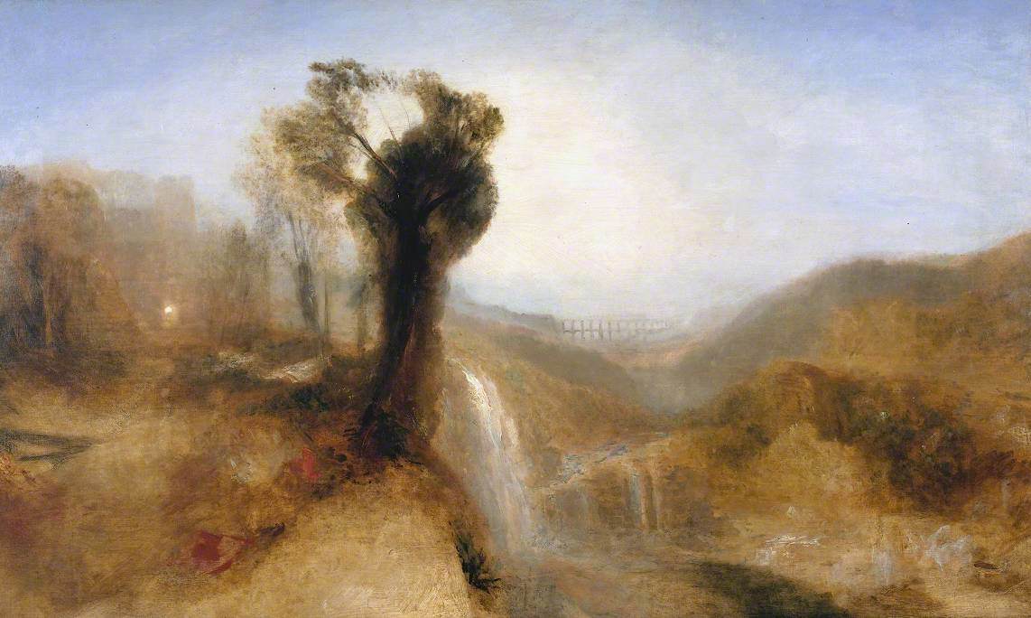 Southern Landscape with an Aqueduct and Waterfall