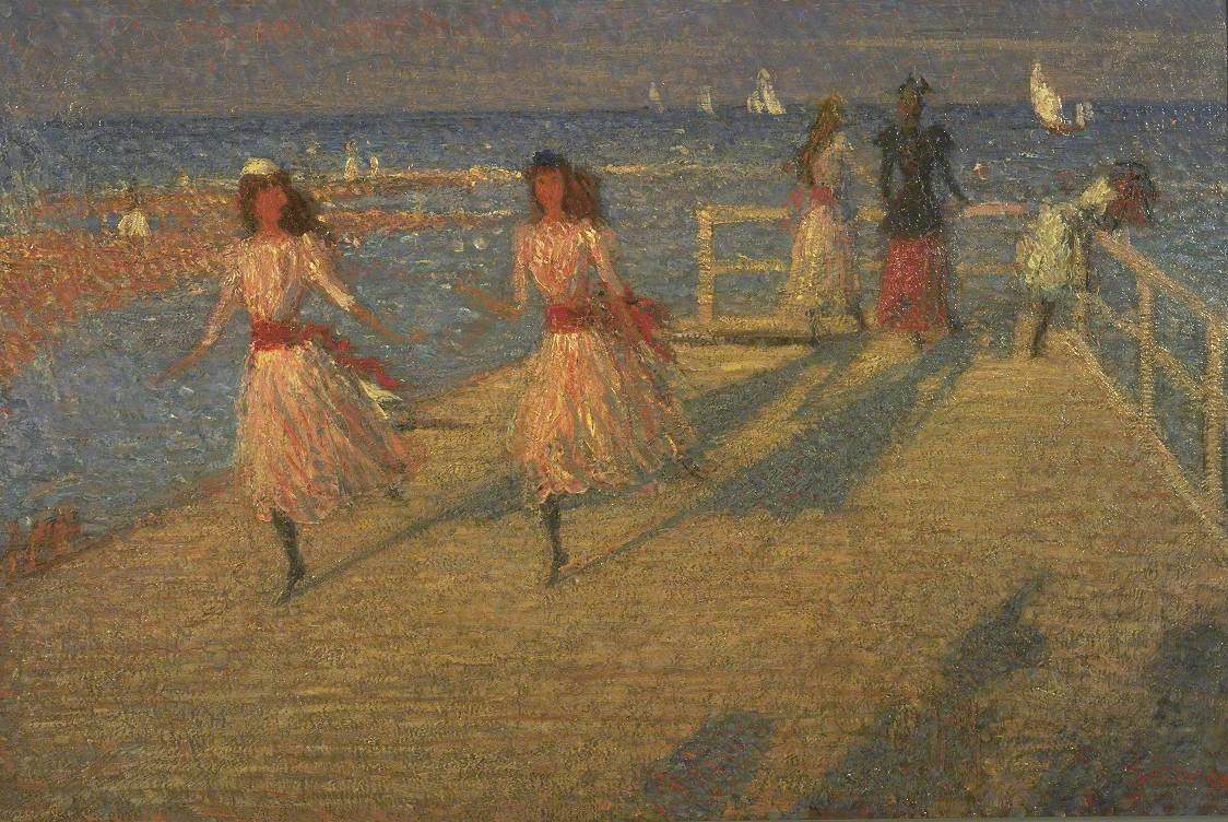 Girls Running, Walberswick Pier