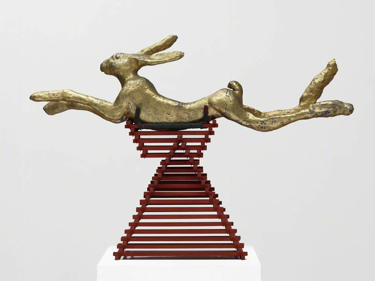 leaping hare, embellished, 2/3 jan '80