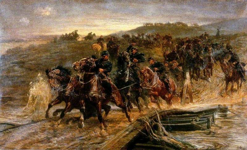 French Artillery Crossing the Flooded Aisne and Saving the Guns