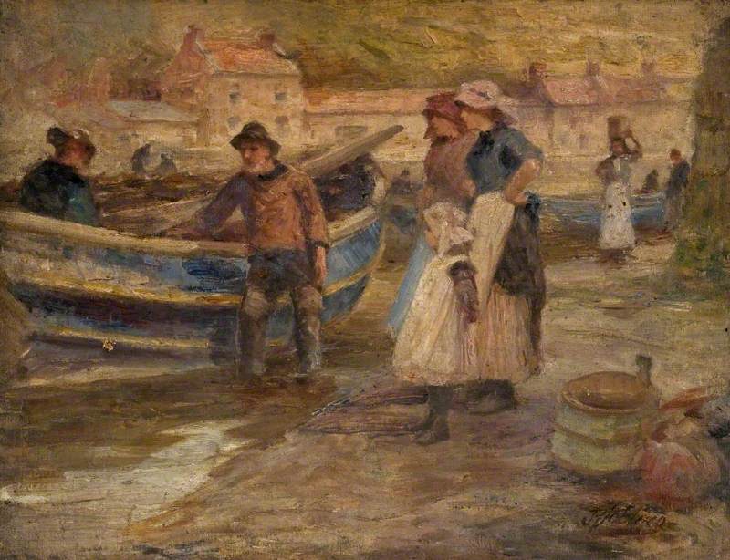 Harbour Scene with Fishermen