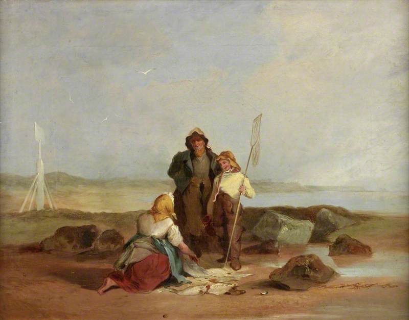 Fisherfolk on a Beach
