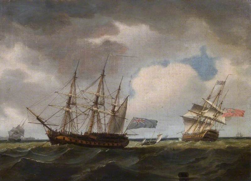 Sea Piece with British Men-of-War