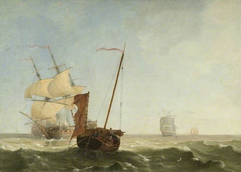 Sea Piece with War Vessels