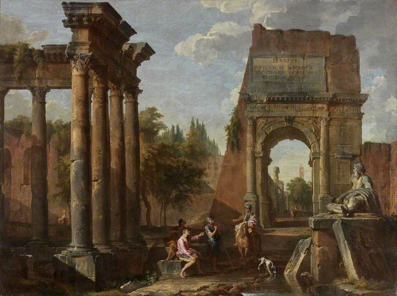 Architectural Capriccio, Arch of Titus with Figures