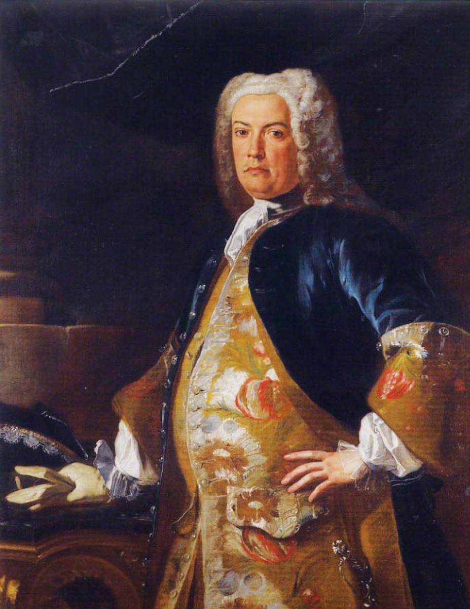 Portrait of a Nobleman, Three-Quarter Length, Leaning His Gloved Right Hand on a Console Table