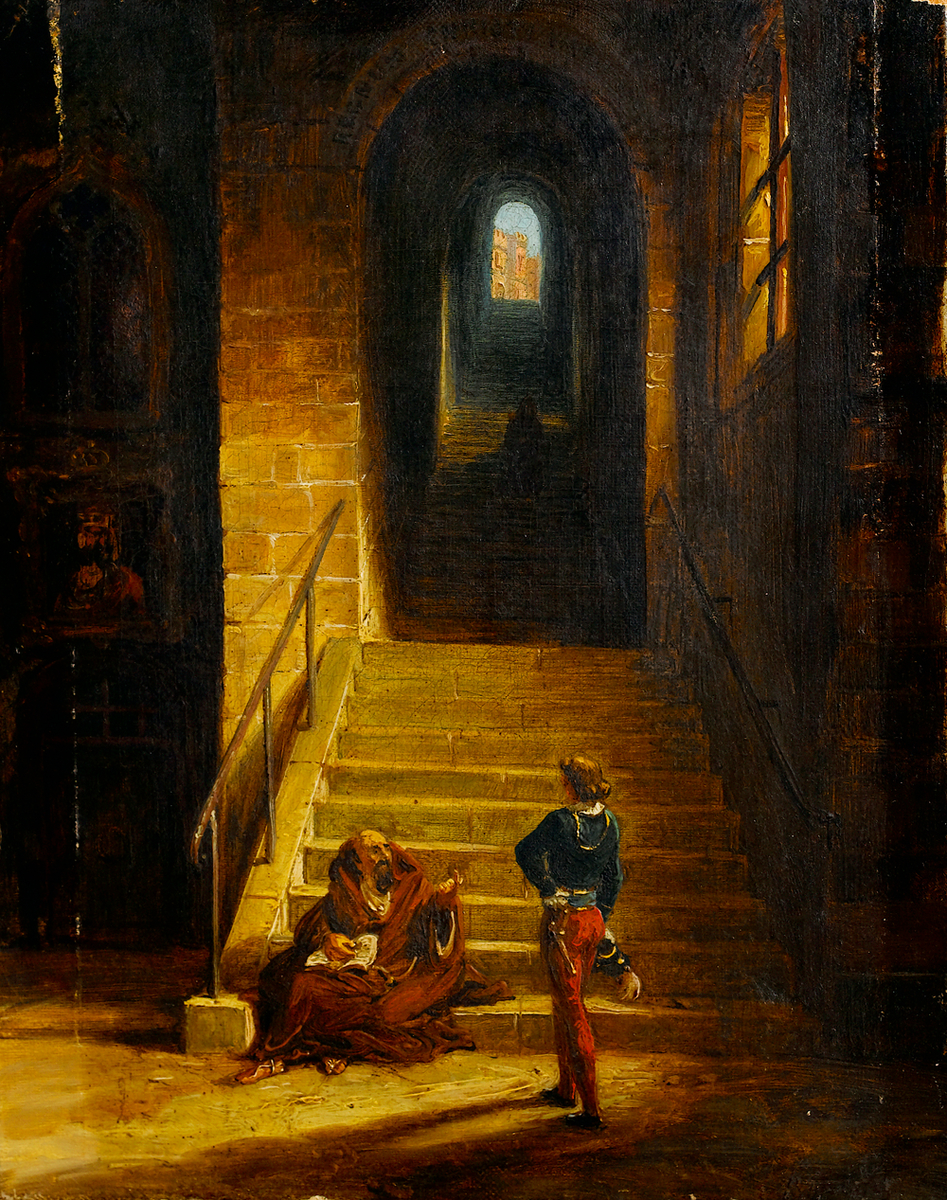 Interior of a Castle, with a Seated Monk