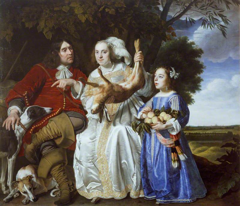 Jochem van Aras with His Wife and Daughter