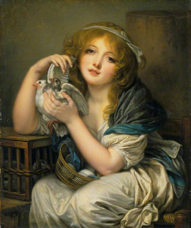 Girl with Doves