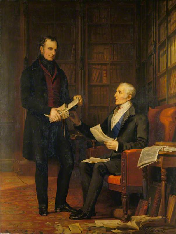 The Duke of Wellington with Colonel Gurwood at Apsley House