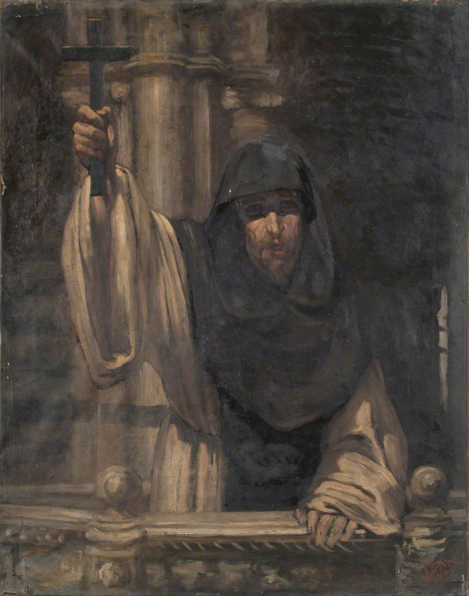 Monk Holding a Cross