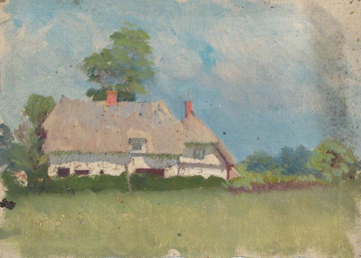 Study of a White Thatched Cottage