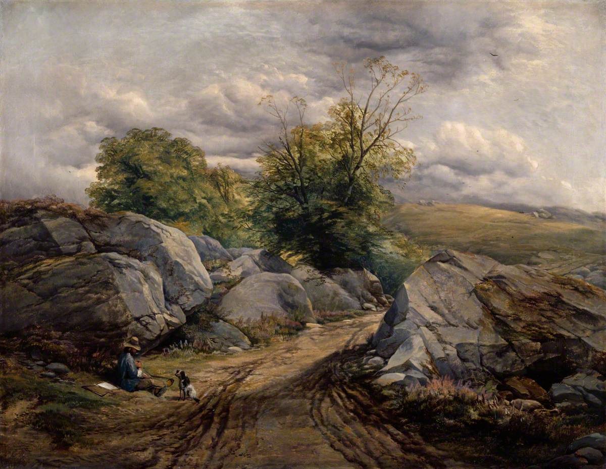 Landscape with Artist Resting beside a Road