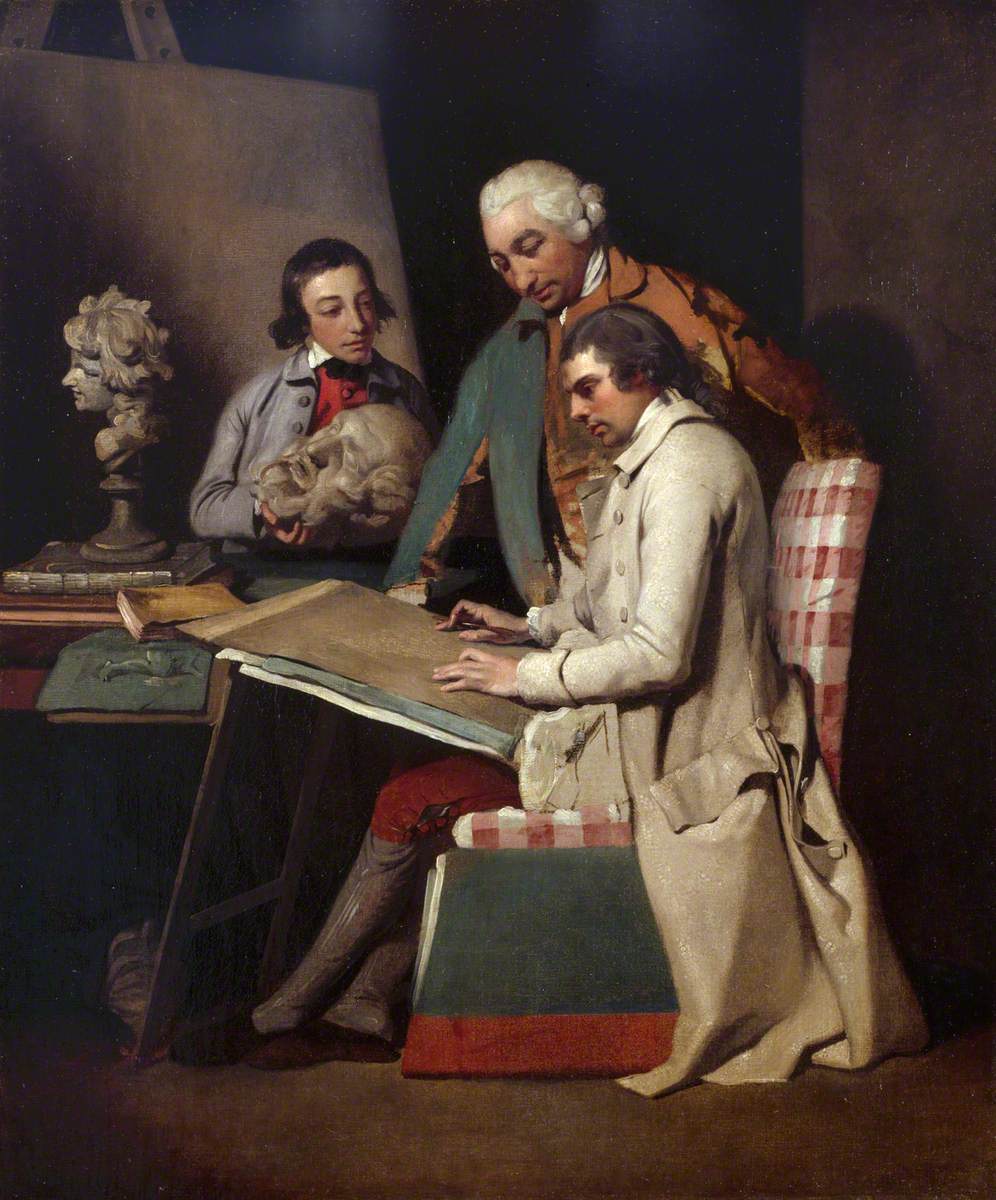 The Artist with Joseph Wilton and a Student
