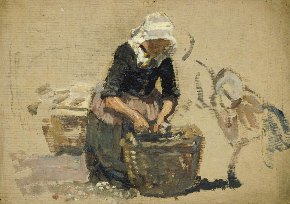 Study of a Woman in Dutch Costume (Washing Fish in a Tub) (Volendam)