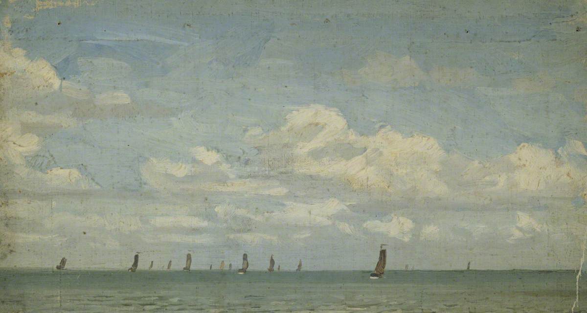 Sketch of Sailing Boats on the Sea (Holland)