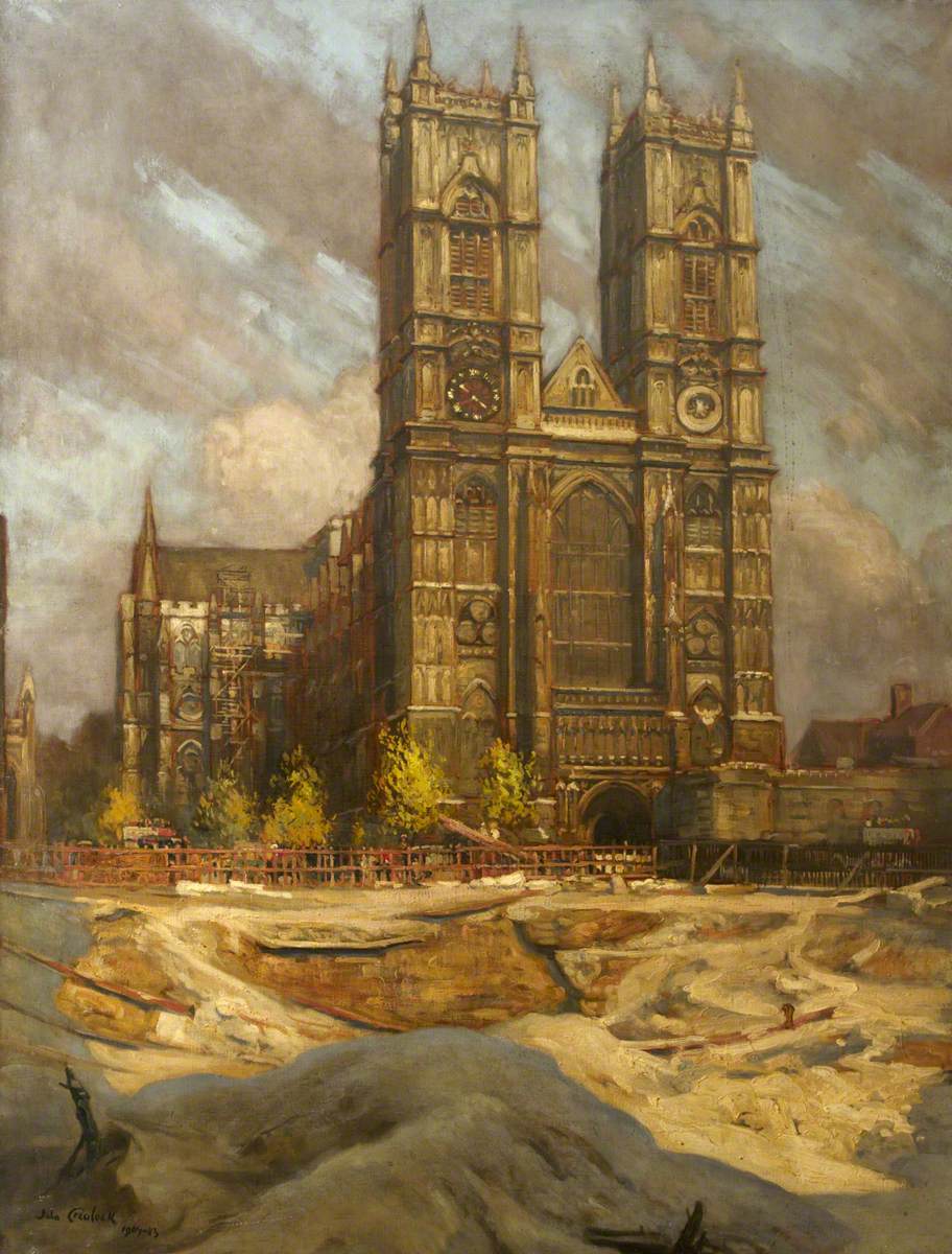 Excavating for Westminster Hall in Front of Westminster Abbey