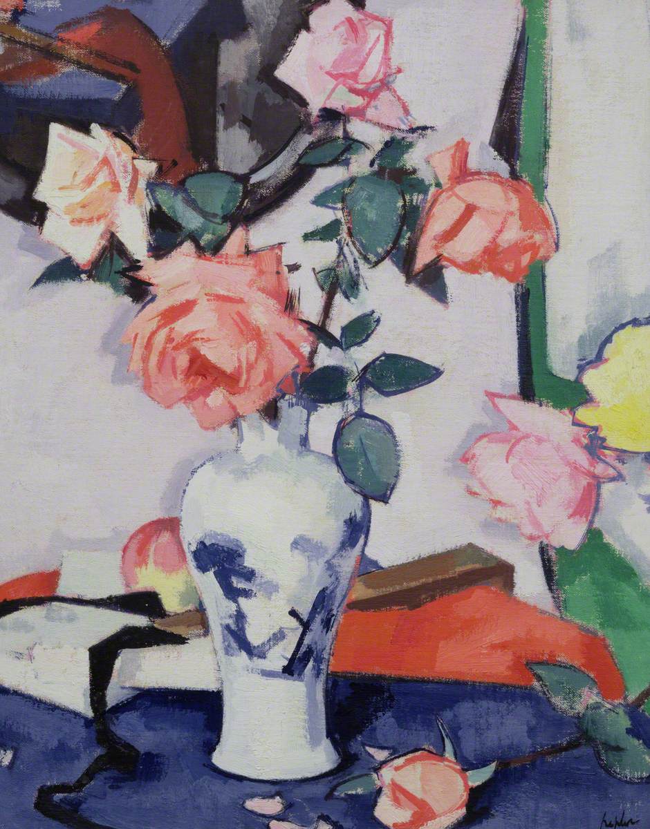 A Vase of Pink Roses