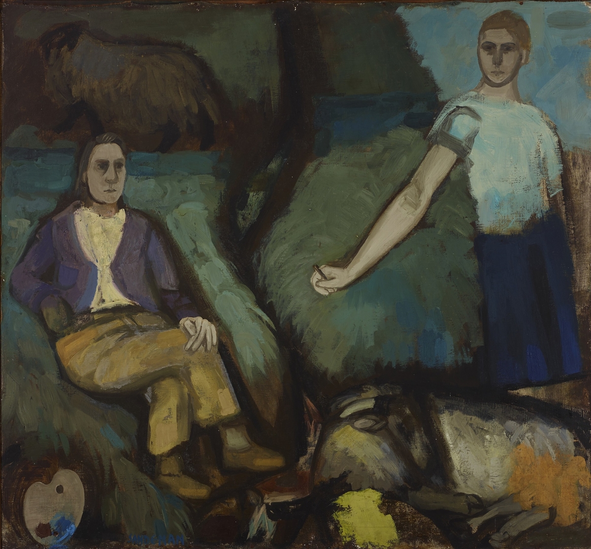 Two Painters in a Landscape (Margot and Joan)