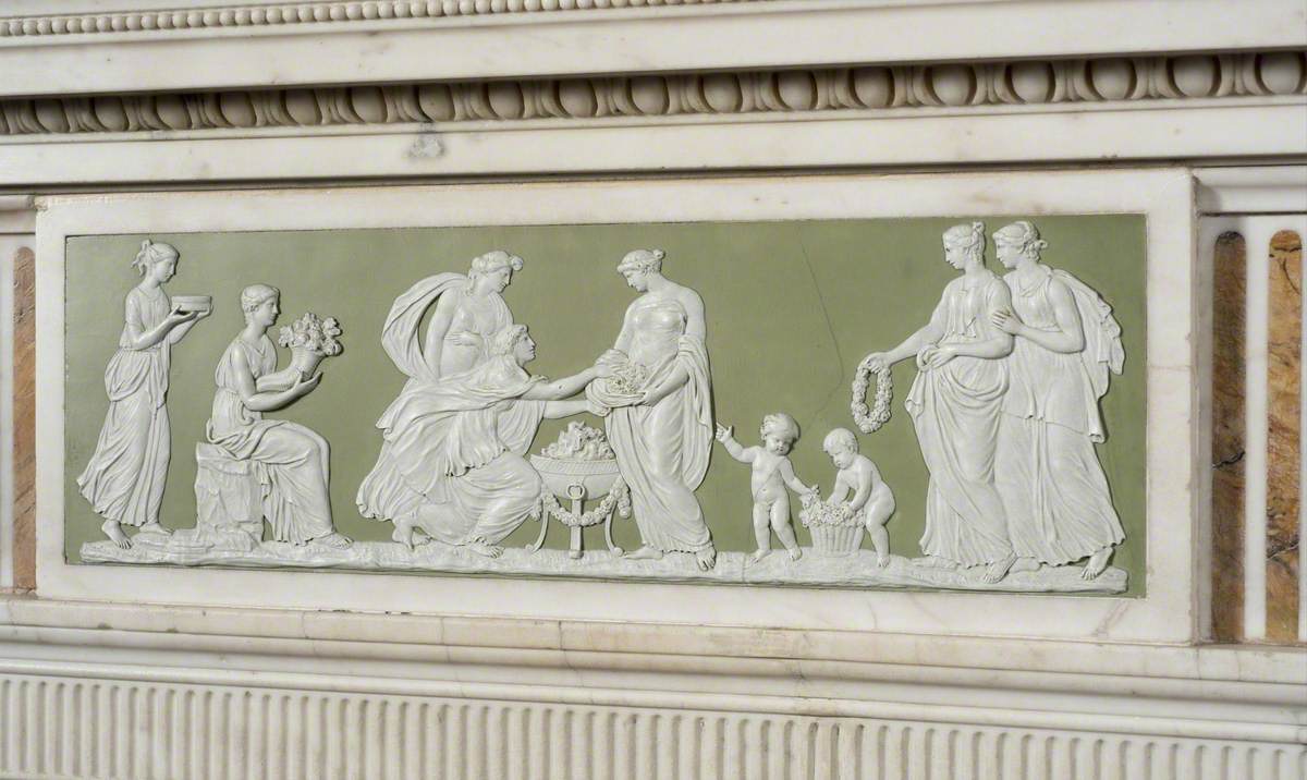 Wedgwood Plaque from Fireplace Depicting Classical Scene