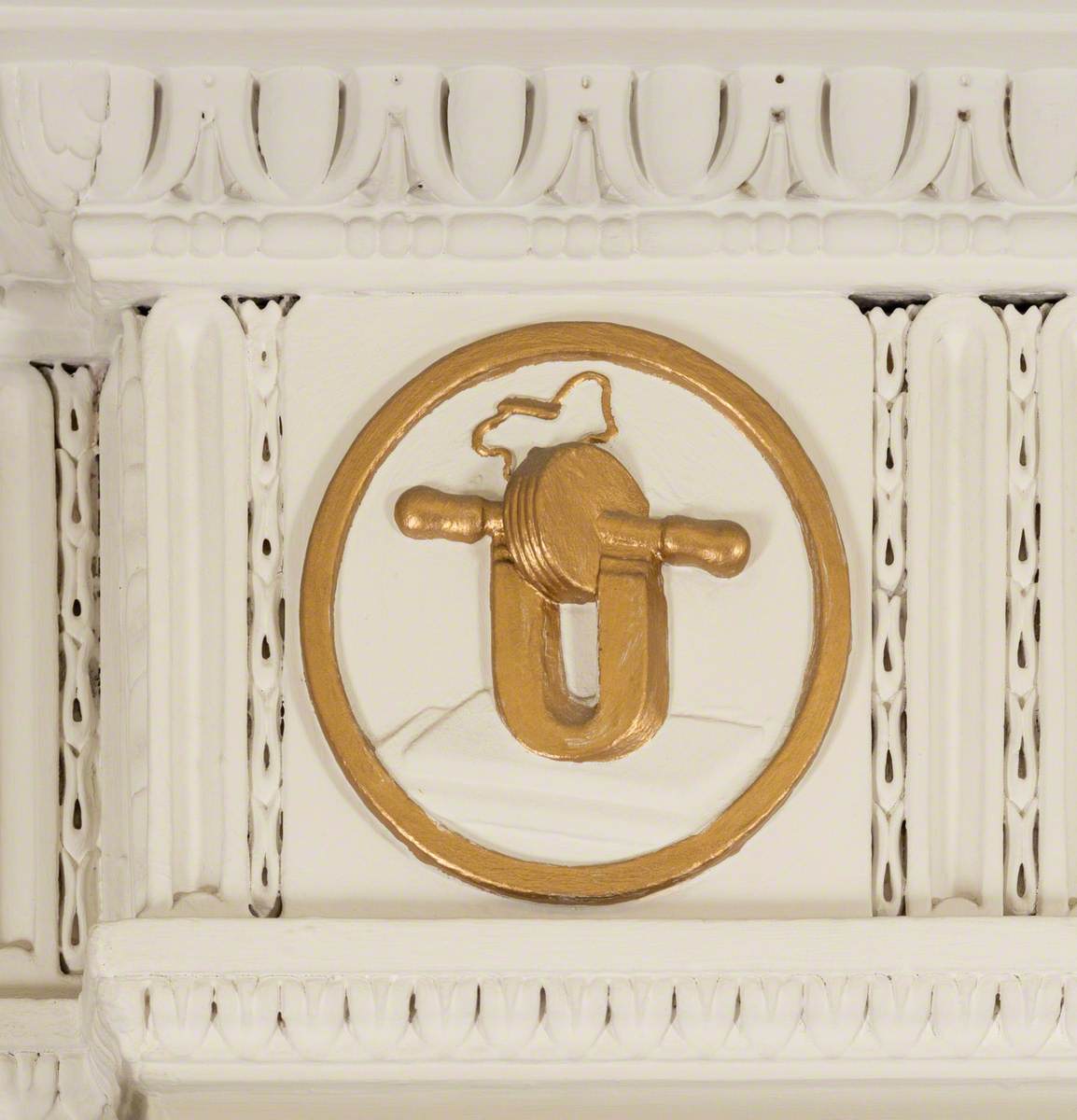 Plaster Roundel Depicting Faraday's Electric Spark Apparatus