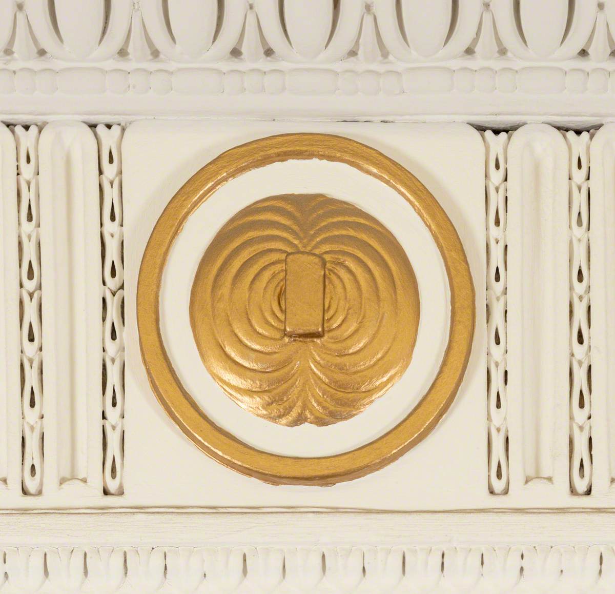 Plaster Roundel Depicting Faraday's Magnetic Lines of Force Experiment