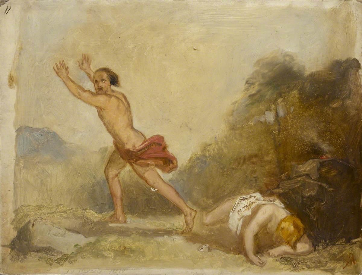 Specimen drawing 'Cain fleeing from the body of Abel'