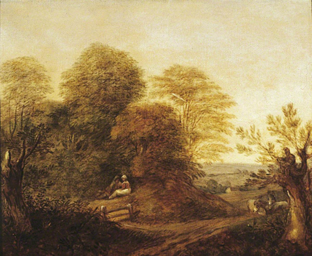 Woody Landscape with Lovers and Donkeys