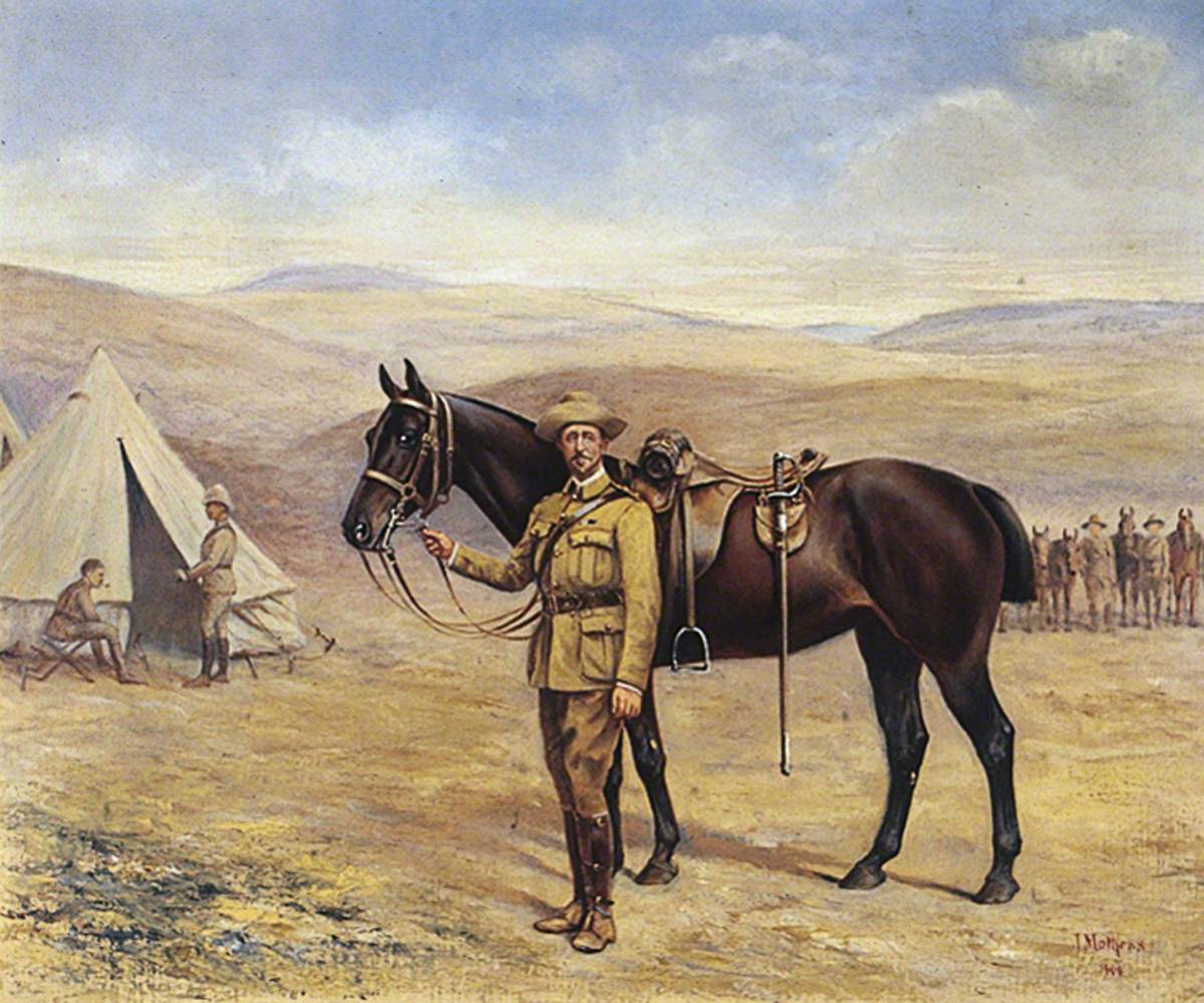 Colonel R. F. T. Gascoigne (1851–1937), with His Horse during the South African Campaign
