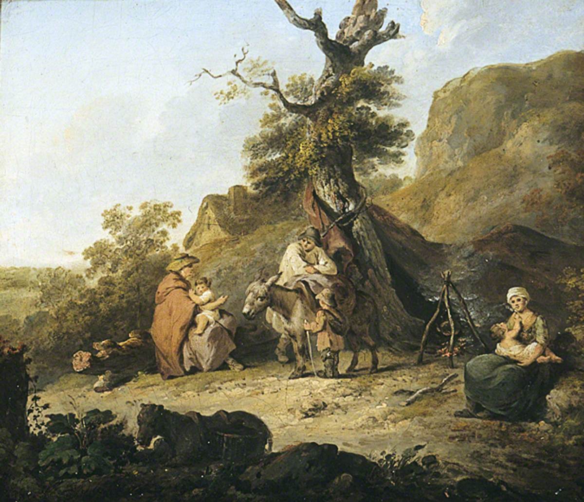 A Peasant Family around a Campfire