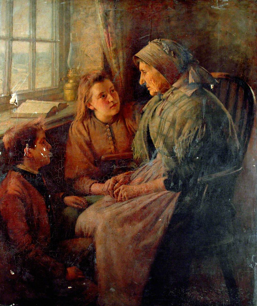 Old Lady with Two Children