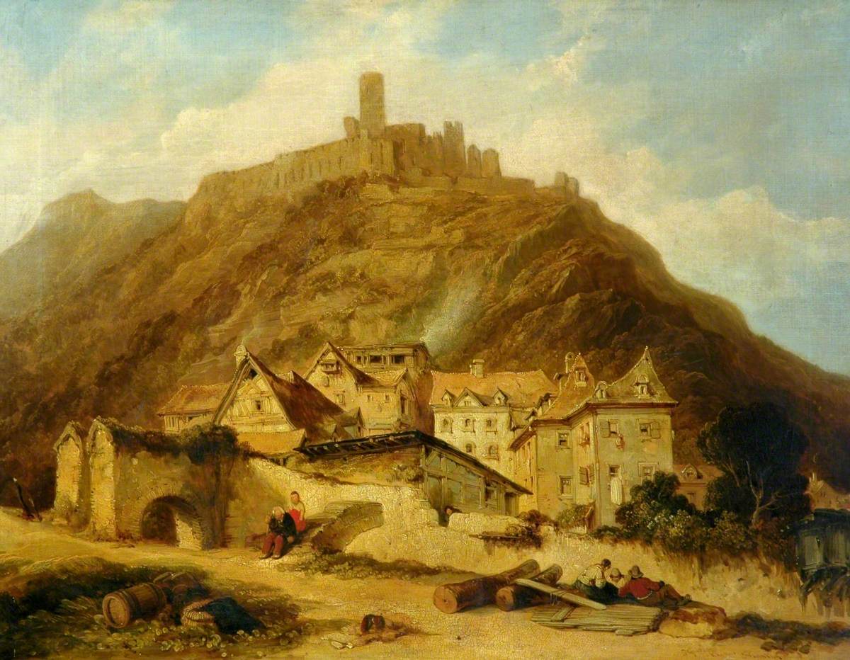Part of St Goarhausen, on the Rhine, with the Castle of the Katz
