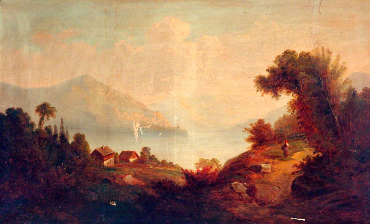 Italianate Landscape, Lake and Mountains
