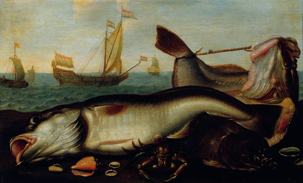 Fish Still Life with Seascape