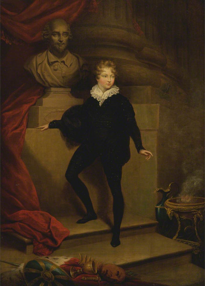 Master Betty as Hamlet, before a Bust of Shakespeare