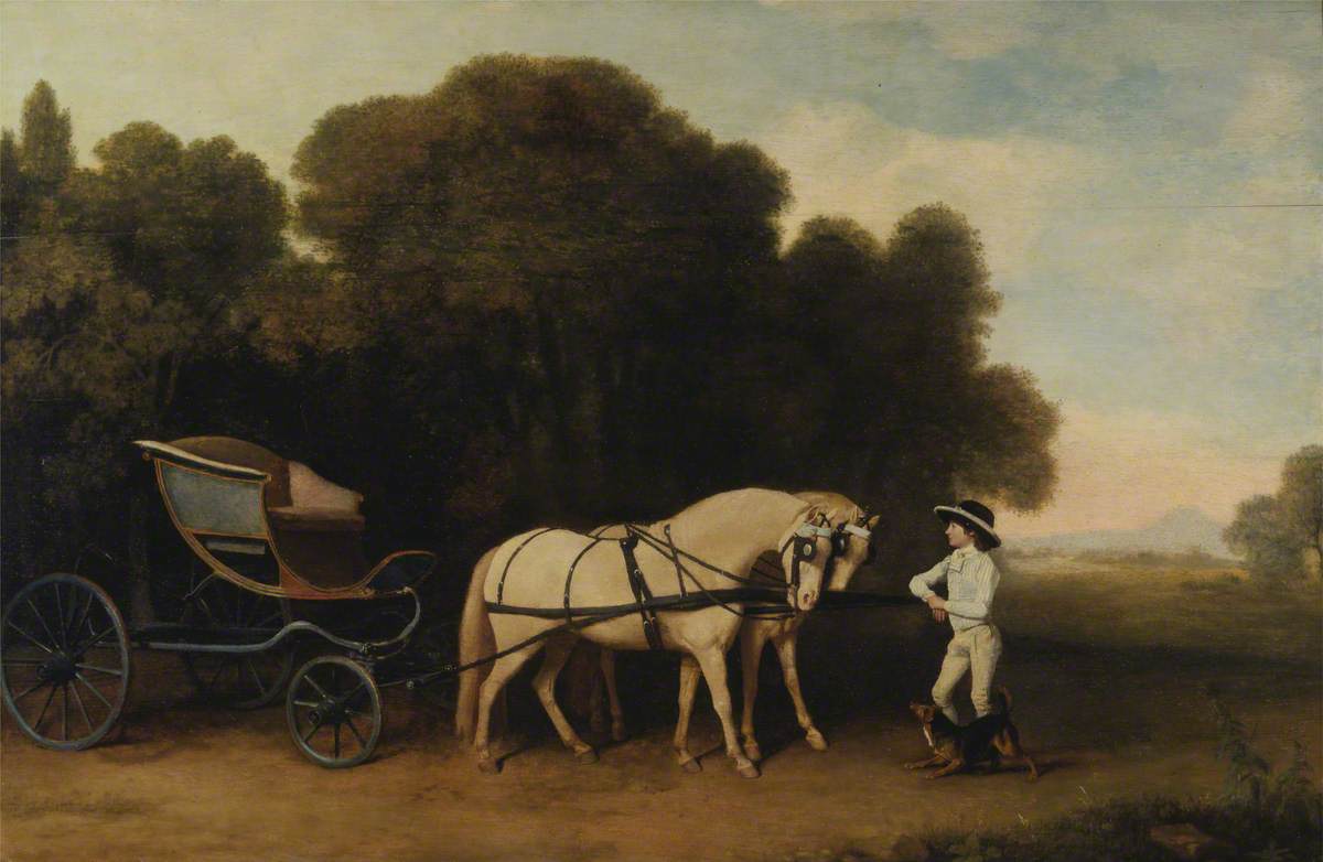 Phaeton with a Pair of Cream Ponies and a Stable Lad