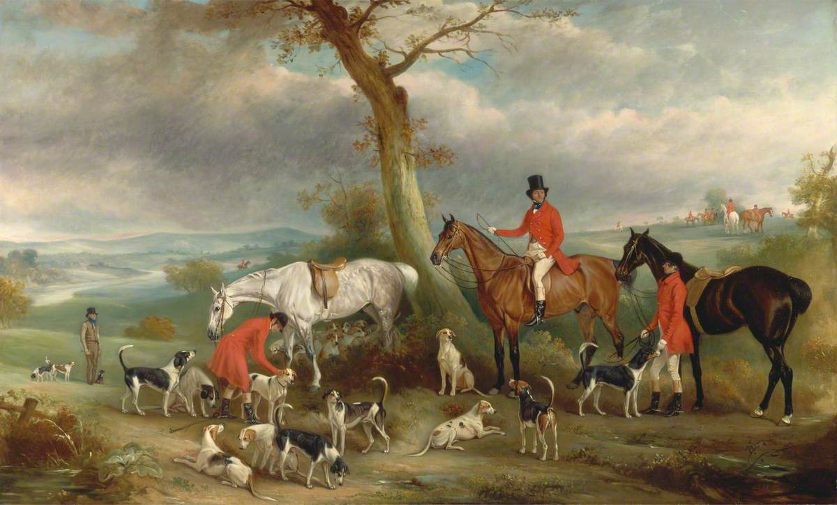 Thomas Wilkinson, MFH, with the Hurworth Foxhounds