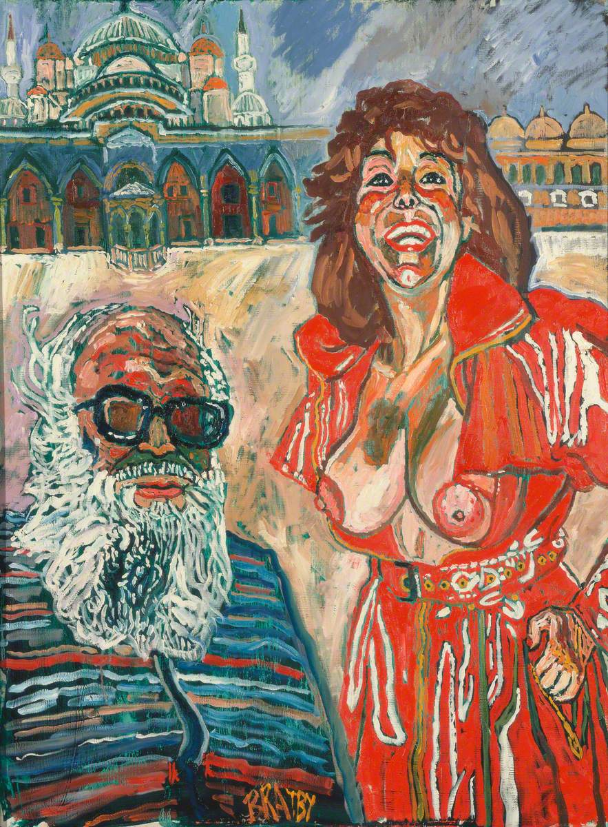 Self Portrait in Missoni Cardigan with Patti in Red and Istanbul Mosque
